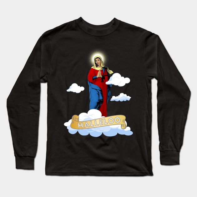 halleloo !  shangela and virgin mary Long Sleeve T-Shirt by Naive Rider